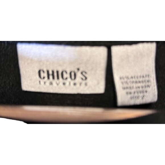 Chico's Travelers Black Long Sleeve Pullover Crew Neck Top Sz L - Picture 6 of 7